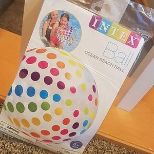 Ocean Beach Ball NEW clear polka dot